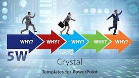  Presentation with concept - Amazing presentation theme having five-whys-concept-with-businessman backdrop and a light blue colored foreground