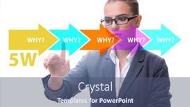  Presentation with virtual - Slide set consisting of five-whys-concept-with-businessman background and a ocean colored foreground