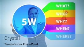  Presentation with concept - Beautiful PPT theme featuring five-whys-concept-with-businessman backdrop and a light blue colored foreground
