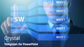  Presentation with virtual - Presentation design consisting of five-whys-concept-with-businessman background and a ocean colored foreground