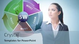  Presentation with virtual - Presentation design featuring five-whys-concept-with-businessman background and a light blue colored foreground