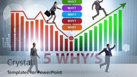  Presentation with concept - Slide set with five-whys-concept-with-businessman background and a light blue colored foreground