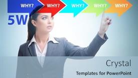  Presentation with virtual - Presentation having five-whys-concept-with-businessman background and a light blue colored foreground