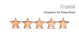  Presentation with five stars - Slides enhanced with five-wooden-stars-on-white background and a white colored foreground