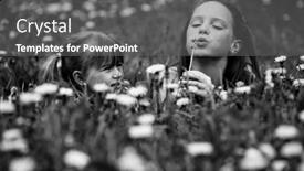  Presentation with old fashioned black and white - Presentation design consisting of five-year-old-and-teengirl background and a gray colored foreground