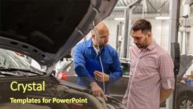  Presentation with mechanic car service repair maintenance - Amazing PPT theme having fix - auto service repair maintenance backdrop and a tawny brown colored foreground