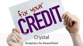  Presentation with credit repair - Colorful slide deck enhanced with fix your credit placard isolated backdrop and a white colored foreground