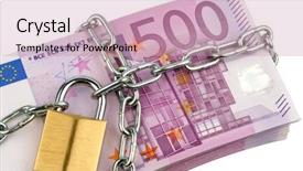  Presentation with inflation - Slides with fixed asset - euro banknotes with chain background and a coral colored foreground