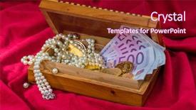  Presentation with gold bars - Cool new presentation design with fixed asset - gold in coins and bars backdrop and a wine colored foreground