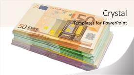  Presentation with bills - Audience pleasing PPT layouts consisting of fixed asset - many different euro bills backdrop and a lemonade colored foreground