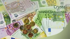  Presentation with bills - Cool new presentation with fixed asset - many different euro bills backdrop and a mint green colored foreground
