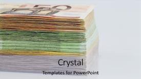  Presentation with bills - PPT theme having fixed asset - many different euro bills background and a light gray colored foreground