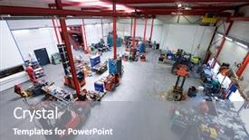  Presentation with forklift - Colorful PPT theme enhanced with  backdrop and a  colored foreground