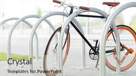  Presentation with safety transport - Audience pleasing presentation theme consisting of fixed gear bicycle lock backdrop and a soft green colored foreground
