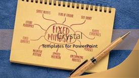  Presentation with spiral notebook - Presentation theme having fixed-mindset-infographics-or-mind and a yellow colored foreground