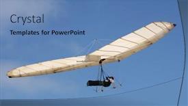  Presentation with sky blue - Audience pleasing presentation theme consisting of fixed-wing-hang-glider backdrop and a teal colored foreground