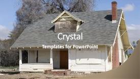  Presentation with fixer upper house - Colorful PPT layouts enhanced with fixer upper - old house backdrop and a gray colored foreground