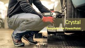  Presentation with car - Presentation theme having fixing a car background and a violet colored foreground