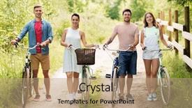  Presentation with lifestyle - Amazing PPT layouts having young friends with fixed gear backdrop and a coral colored foreground