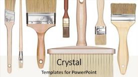  Presentation with paint - Beautiful slides featuring fixing things - paint brushes isolated on white backdrop and a lemonade colored foreground