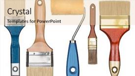  Presentation with painting walls paint roller - Audience pleasing theme consisting of fixing things - painting tools paint brushes backdrop and a lemonade colored foreground