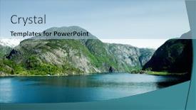  Presentation with norway - Audience pleasing presentation design consisting of fjord and rural norway with a blue sky backdrop and a light blue colored foreground