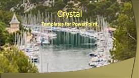  Presentation with water park - PPT layouts consisting of fjord in calanque national park between cassis and marseille white and graceful sailing yachts in turquoise water of the gulf background and a tawny brown colored foreground