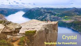  Presentation with cliff - Presentation theme consisting of fjord lysefjord - norway - nature background and a tawny brown colored foreground