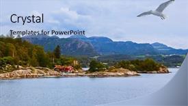  Presentation with norway - PPT theme consisting of fjord-lysefjord-in-norway-nature background and a light blue colored foreground