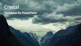  Presentation with norway - PPT theme enhanced with fjord severe landscape dramatic dark background and a ocean colored foreground