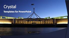  Presentation with parliament - PPT layouts featuring australia's parliament house background and a ocean colored foreground