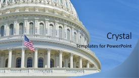  Presentation with united states capitol building - PPT theme with confederate flag - capitol building dome detail background and a light blue colored foreground