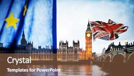  Presentation with union jack flag - Presentation theme having flag - uk votes to leave background and a tawny brown colored foreground