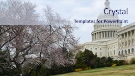  Presentation with capitol - Slide deck with house american flag - washington dc in spring background and a  colored foreground