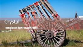  Presentation with dwelling - Audience pleasing PPT theme consisting of mongolian flag - yurt - nomad's tent is backdrop and a  colored foreground