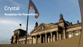  Presentation with parliament - PPT theme consisting of flag and reichstag german parliament background and a  colored foreground