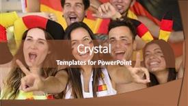  Presentation with football girls - Presentation theme having flag football girls - group of enthusiastic german sport background and a red colored foreground