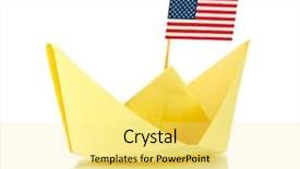  Presentation with ship - Audience pleasing PPT theme consisting of flag isolated on white columbus backdrop and a yellow colored foreground