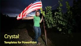  Presentation with american flag - Beautiful presentation theme featuring flag next to grape plant backdrop and a  colored foreground