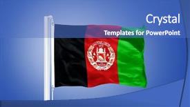  Presentation with afghanistan - Theme having flag of afghanistan flying background and a teal colored foreground