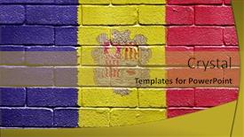  Presentation with brick wall - Presentation theme enhanced with flag-of-andorra-painted-onto background and a gold colored foreground