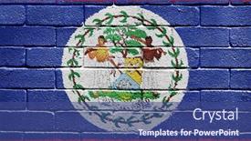  Presentation with brick wall - Audience pleasing slides consisting of flag-of-belize-painted-onto backdrop and a ocean colored foreground