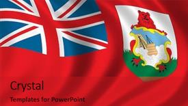  Presentation with wind - Cool new PPT theme with flag of bermuda waving backdrop and a crimson colored foreground