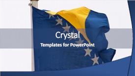  Presentation with bosnia - PPT theme with flag of bosnia and herzegovina background and a ocean colored foreground