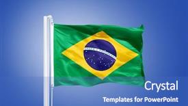  Presentation with brazil - Colorful PPT layouts enhanced with flag of brazil flying backdrop and a teal colored foreground