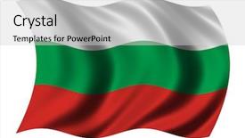  Presentation with wind - Slide deck with flag of bulgaria waving background and a light gray colored foreground