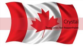  Presentation with canada flag - Audience pleasing PPT theme consisting of flag of canada - waving backdrop and a red colored foreground