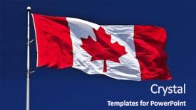  Presentation with wind - PPT theme consisting of flag of canada waving background and a navy blue colored foreground