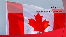  Presentation with canada flag - Presentation theme featuring flag of canada background and a light blue colored foreground