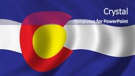  Presentation with wind - Beautiful theme featuring flag of colorado waving backdrop and a navy blue colored foreground